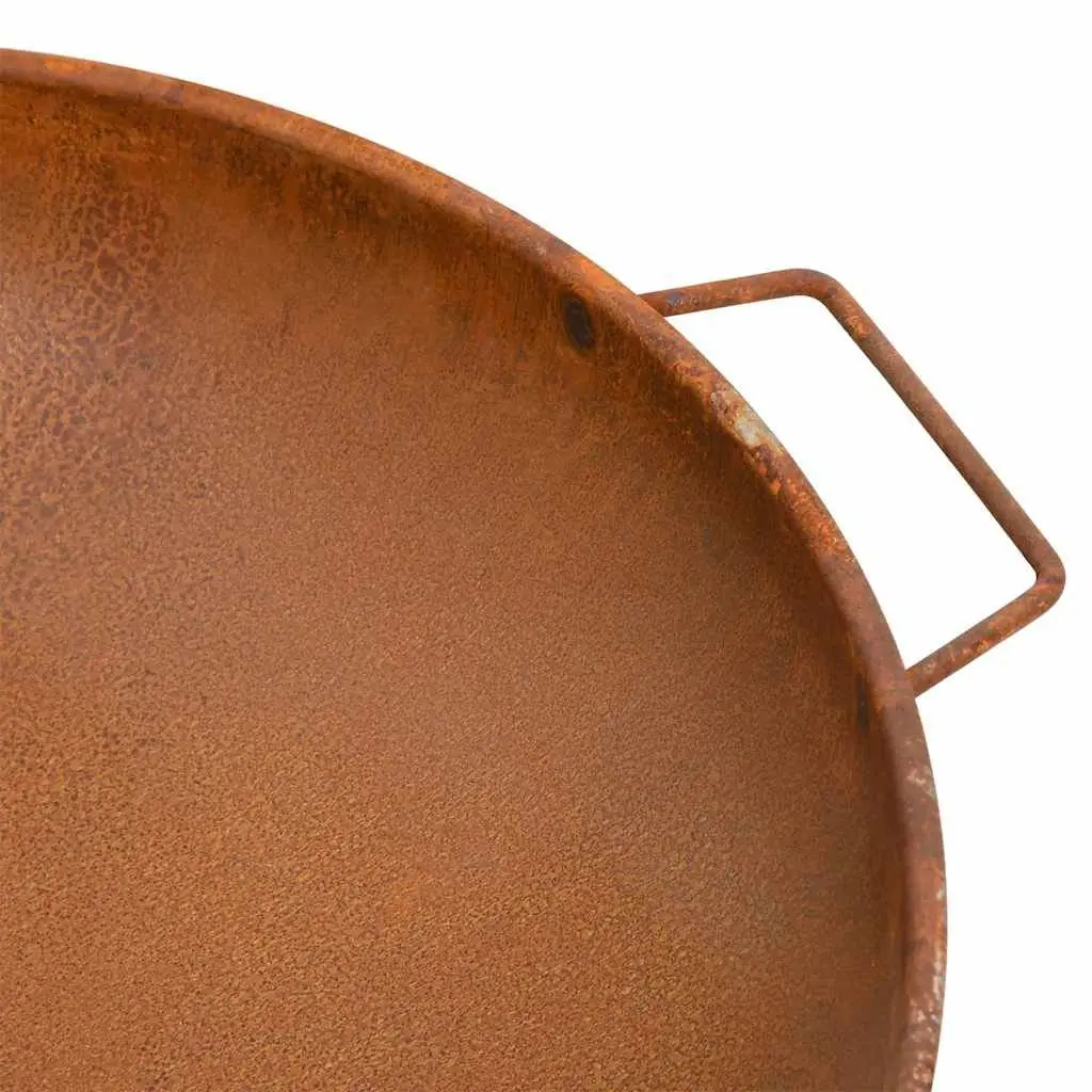 Fire Pit Steel 67.5x58x22.5 cm Brown Outdoor Heating Decorative Bowl