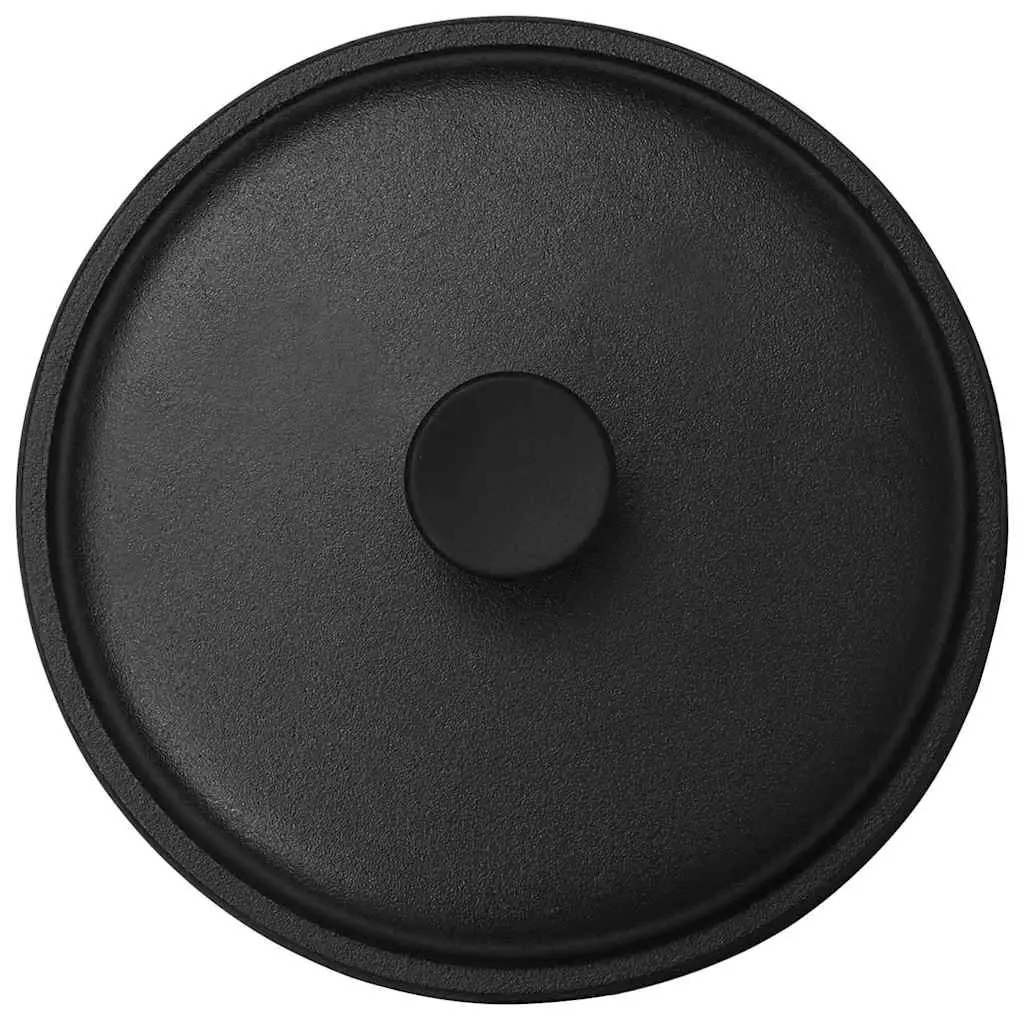 Cast Iron Stock Pot 26.5cm Black Cookware for Stews Casseroles Baking and Cooking