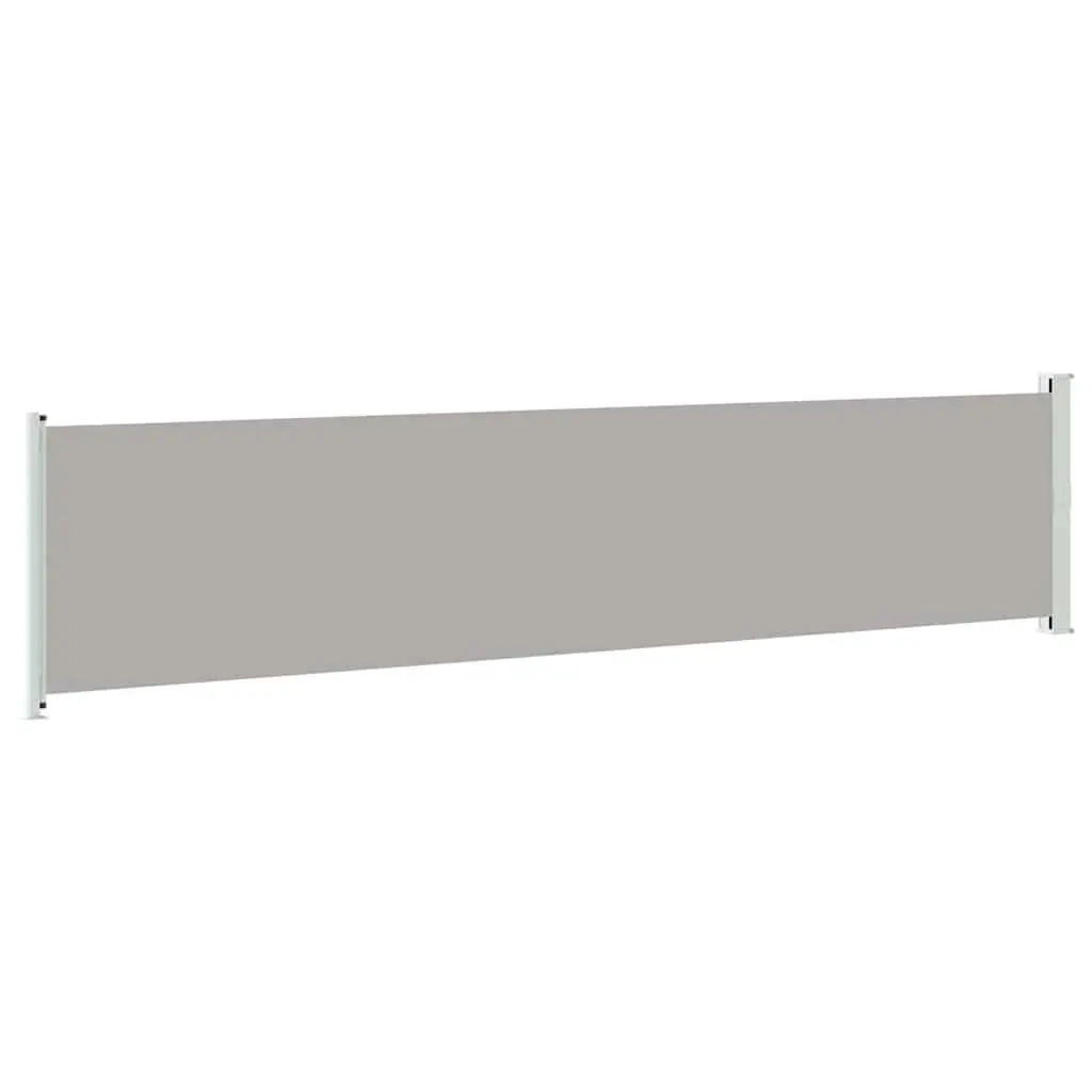 Retractable Side Awning Steel 140x600cm Grey Outdoor Sunshade Privacy Screen