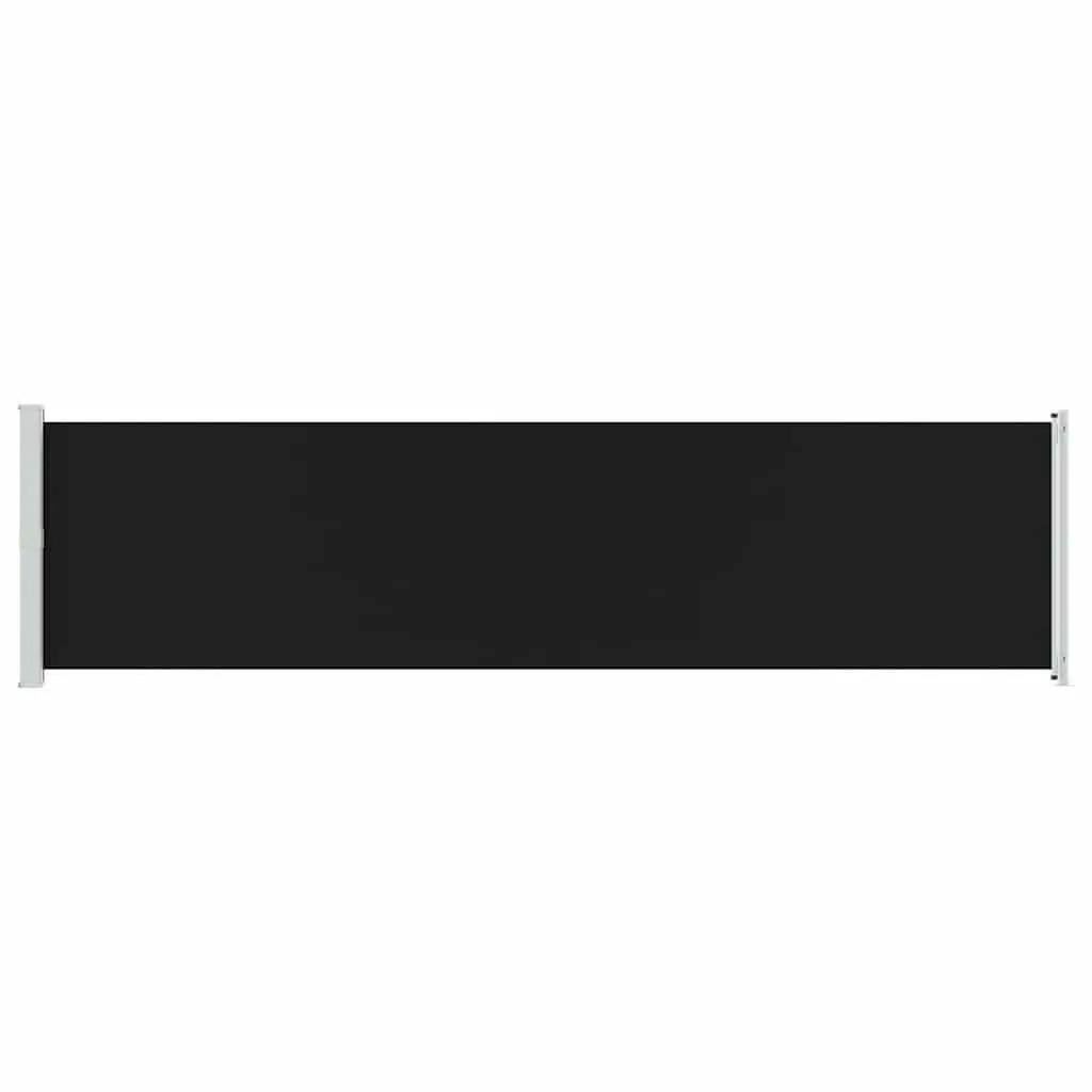 Retractable Awning Garden Shade Privacy Screen Polyester Black 600x160cm Outdoor