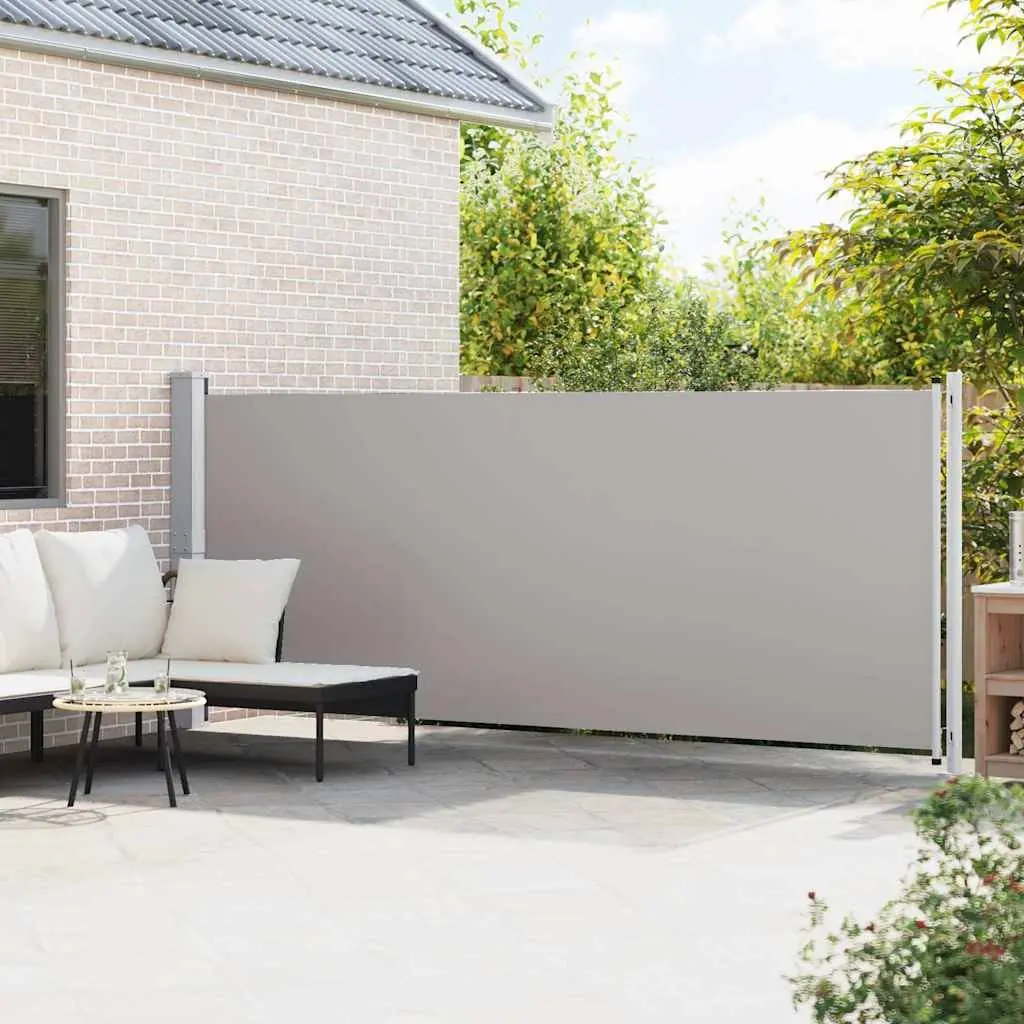 Retractable Awning 600x160cm UV Resistant Water Resistant Grey Polyester for Patio Balcony Outdoor Garden Shade Screen