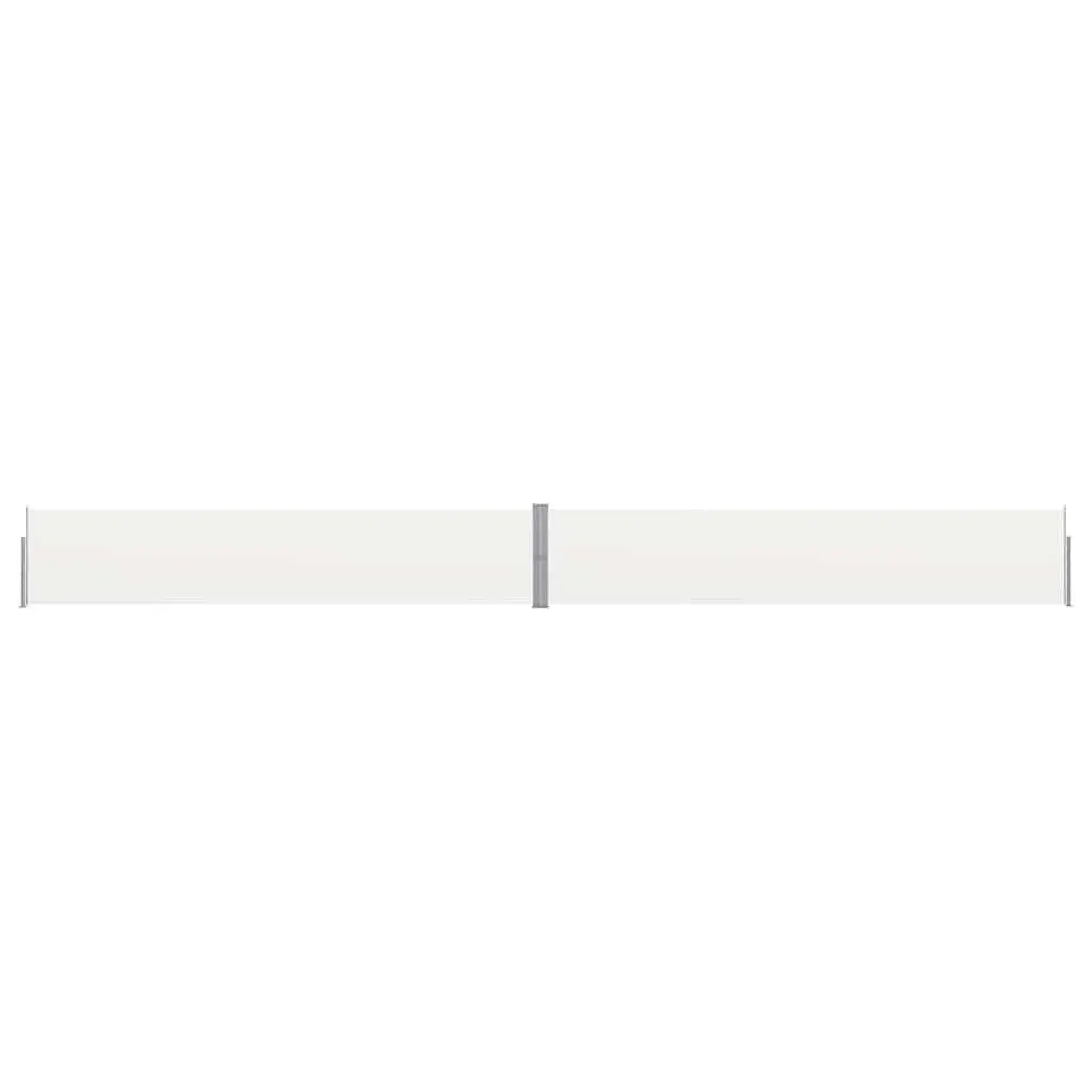 Retractable Side Awning Steel 140x1200cm Cream Outdoor Garden Sunshade Screen