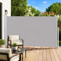 Patio Retractable Side Awning 180x500cm Grey Screen Sunshade Privacy Wind
