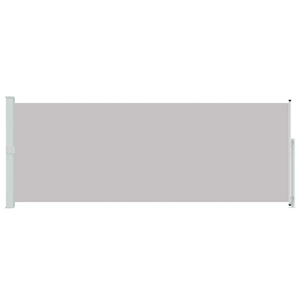 Retractable Awning for Patio Grey Polyester 180x500cm Outdoor Privacy Screen Wind Protection