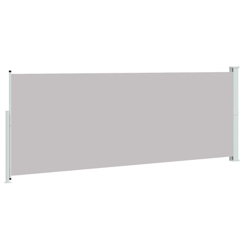 Retractable Awning for Patio Grey Polyester 180x500cm Outdoor Privacy Screen Wind Protection