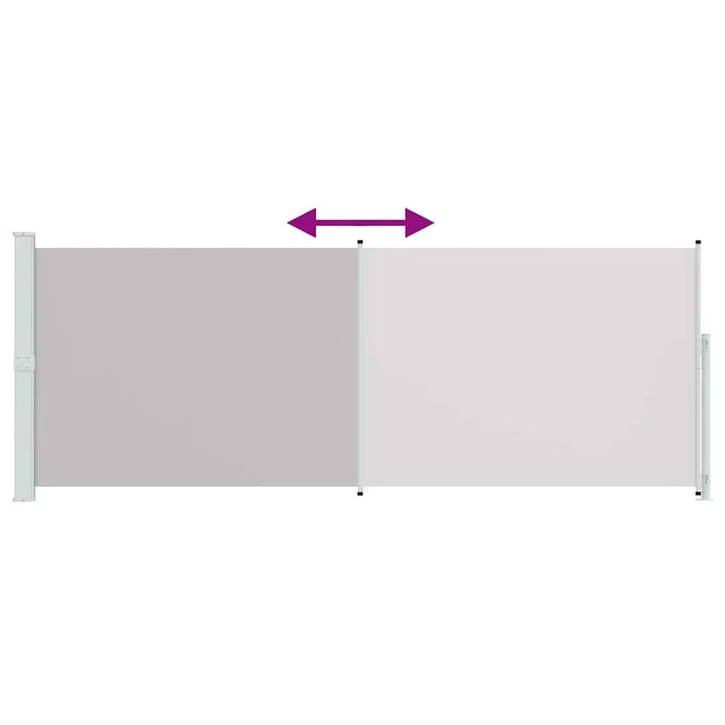 Retractable Awning for Patio Grey Polyester 180x500cm Outdoor Privacy Screen Wind Protection