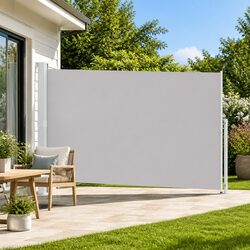 Patio Retractable Side Awning 200x500cm Grey Outdoor Sunshade Privacy Screen