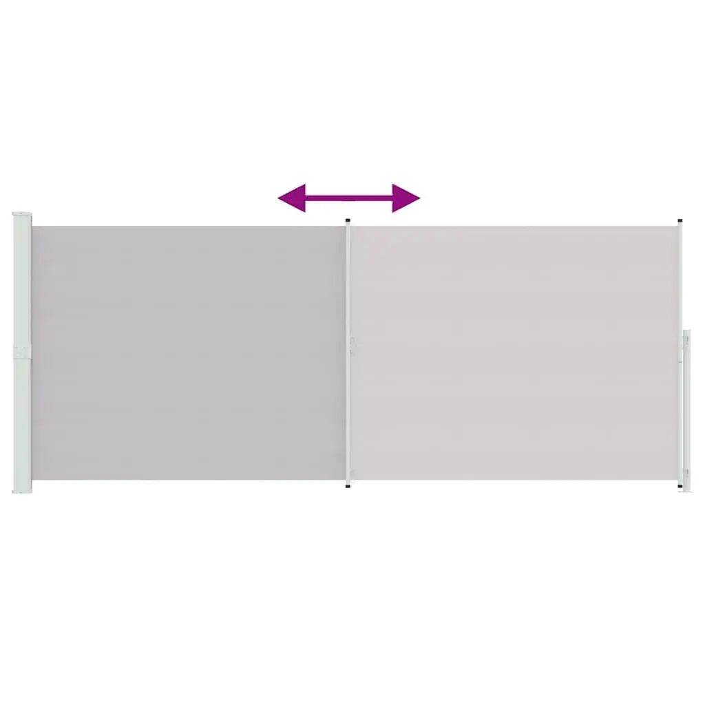 Patio Retractable Side Awning 200x500cm Grey Outdoor Sunshade Privacy Screen