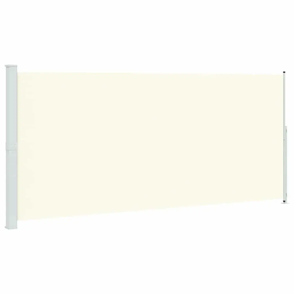 Retractable Side Awning Outdoor Privacy Screen 220x500cm Polyester Cream Steel