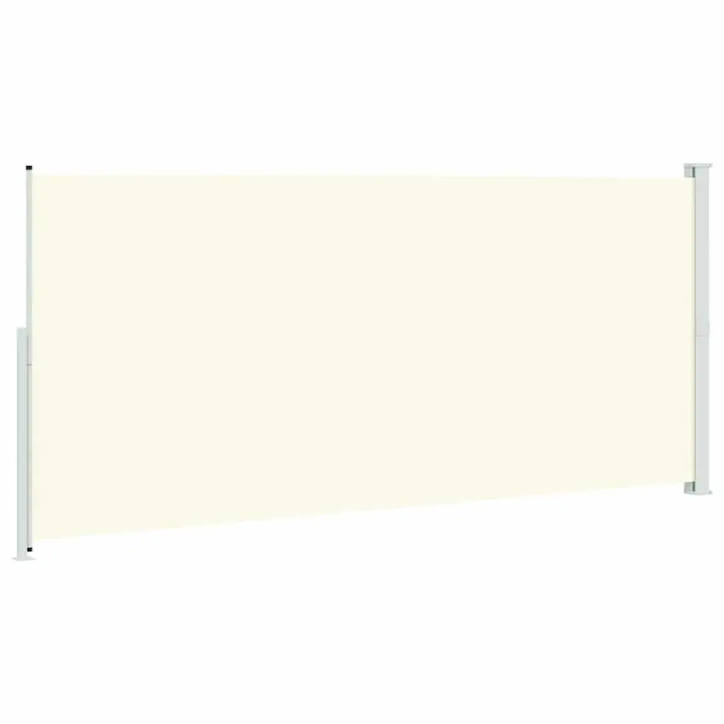 Retractable Side Awning Outdoor Privacy Screen 220x500cm Polyester Cream Steel