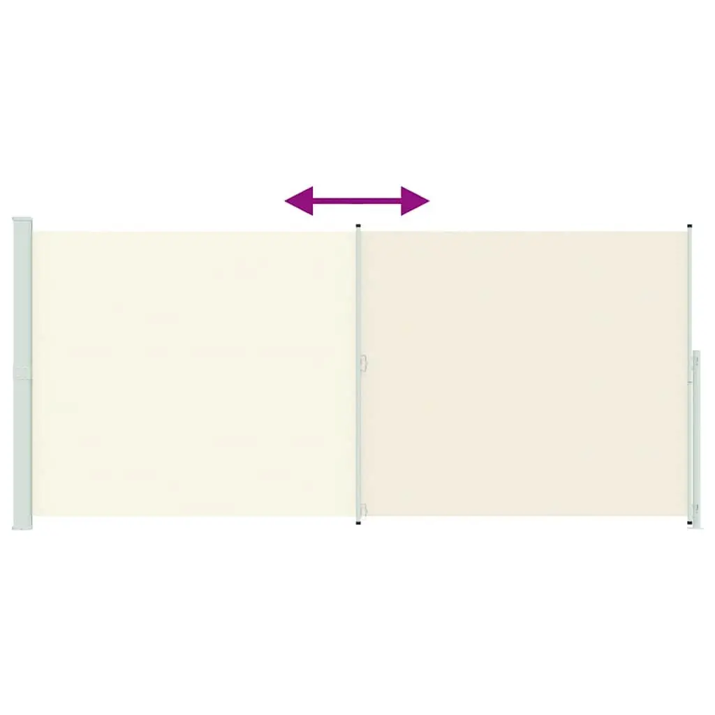 Retractable Side Awning Outdoor Privacy Screen 220x500cm Polyester Cream Steel