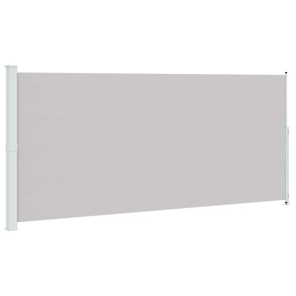Side Awning Outdoor Grey 220x500cm Retractable Privacy Screen UV Water Tear Resistant