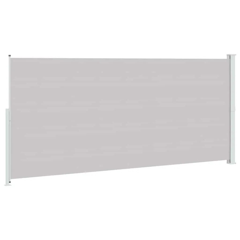 Side Awning Outdoor Grey 220x500cm Retractable Privacy Screen UV Water Tear Resistant
