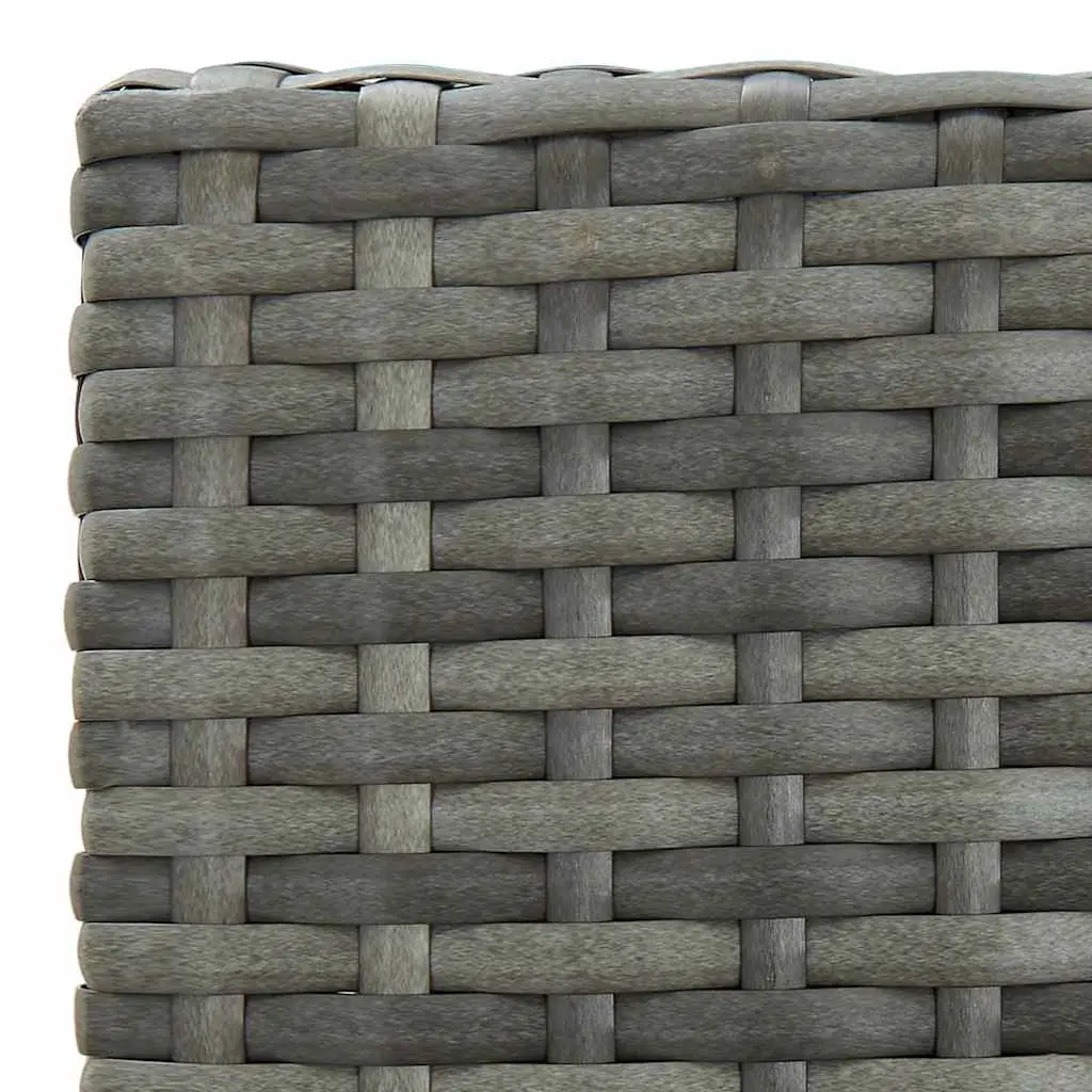 Outdoor Bar Stools Poly Rattan Cushioned Set of 2 Grey