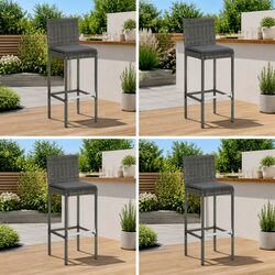 Practical Grey Bar Stools Set for Your Outdoor Kitchen