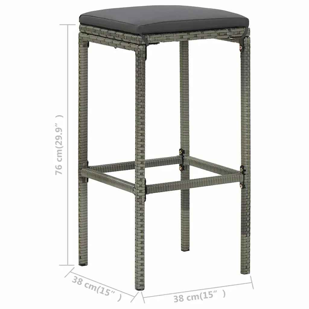 Grey Rattan Bar Set for Indoor and Outdoor Use