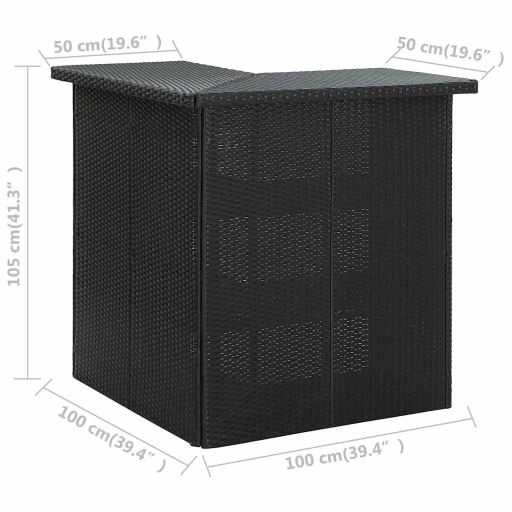 Black Corner Bar Table for Home Use