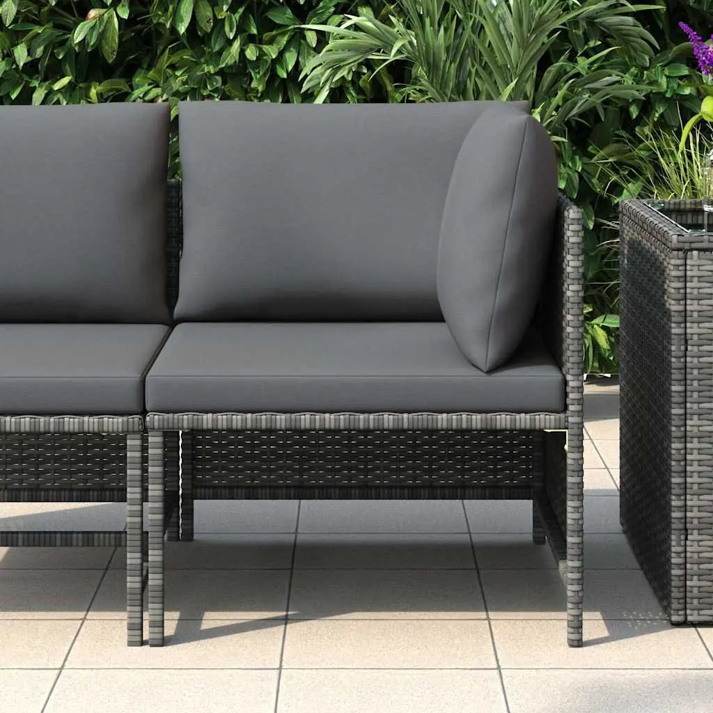 Outdoor Sectional Corner Sofa Grey PE Rattan Weather-Resistant Garden Lounge