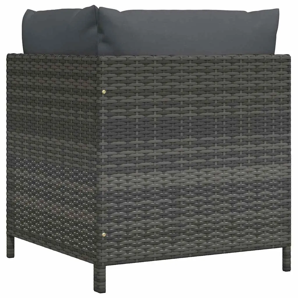 Outdoor Sectional Corner Sofa Grey PE Rattan Weather-Resistant Garden Lounge
