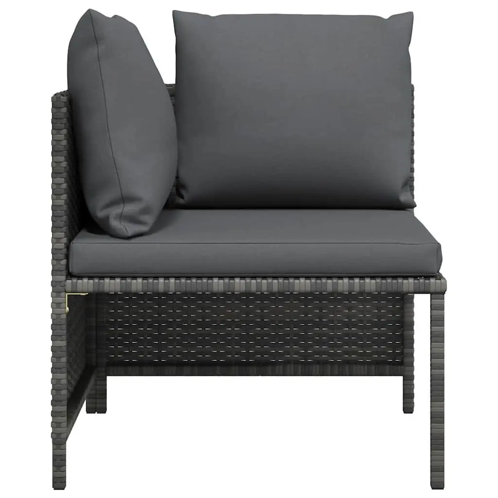 Outdoor Sectional Corner Sofa Grey PE Rattan Weather-Resistant Garden Lounge