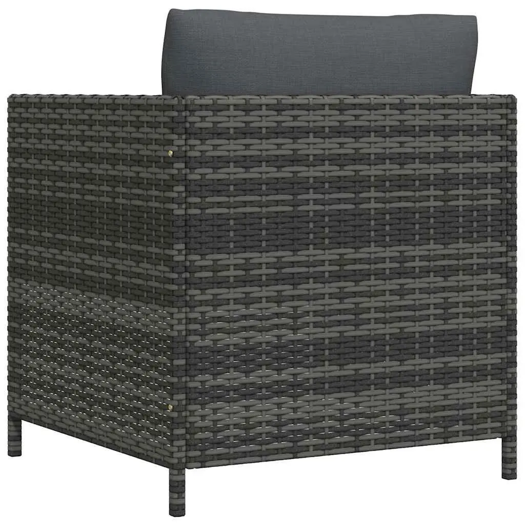 Outdoor Sectional Sofa Unit Grey Poly Rattan Garden Lounge Modular Seating