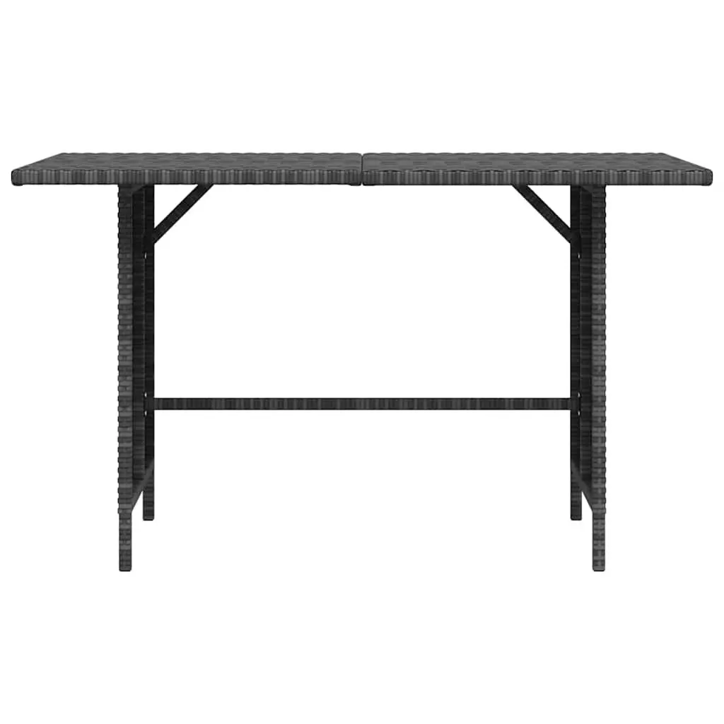 Garden Dining Table Grey PE Rattan 110x70x65cm Lightweight Steel Frame Outdoor Furniture