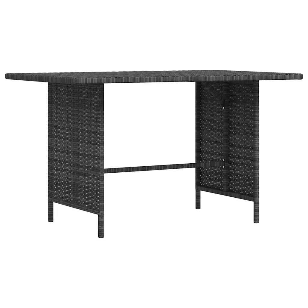 Garden Dining Table Grey PE Rattan 110x70x65cm Lightweight Steel Frame Outdoor Furniture