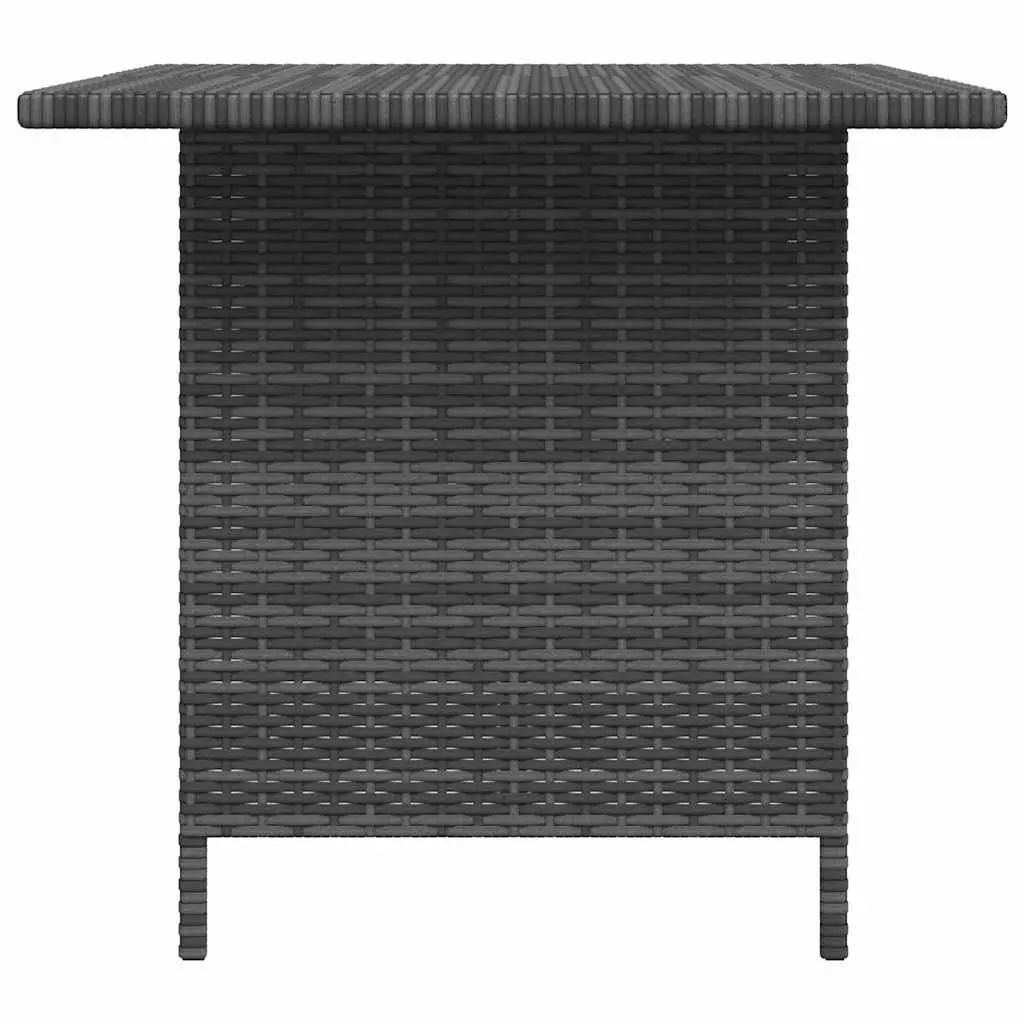 Garden Dining Table Grey PE Rattan 110x70x65cm Lightweight Steel Frame Outdoor Furniture