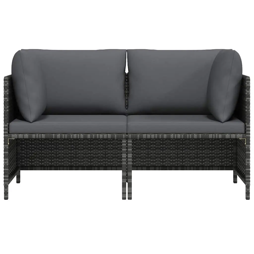 2-Seater Garden Sofa Outdoor Patio Sectional Lounge Seat with Cushions Grey