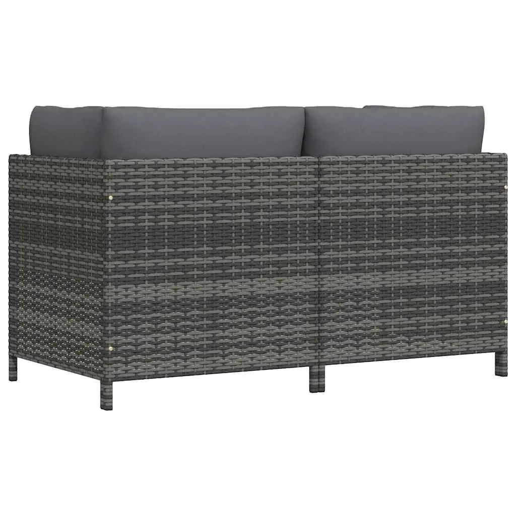 2-Seater Garden Sofa Outdoor Patio Sectional Lounge Seat with Cushions Grey