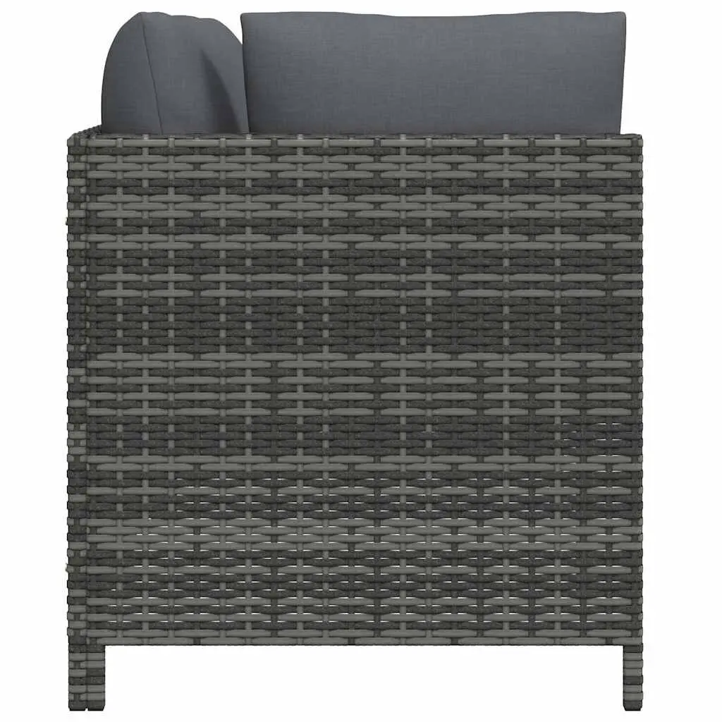 Garden Sofa Set 2 Piece Outdoor Sectional Lounge Rattan Grey Cushions
