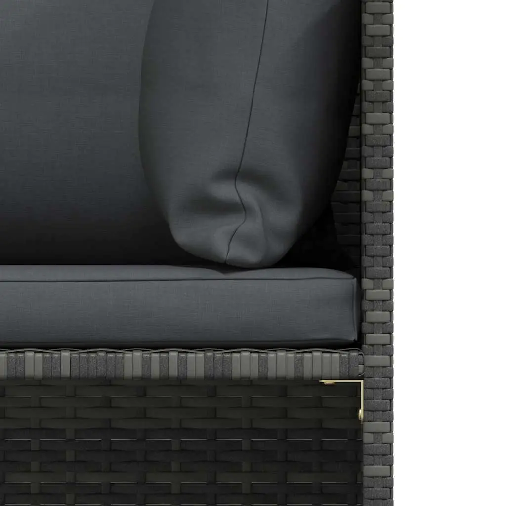 Garden Sofa Set 2 Piece Outdoor Sectional Lounge Rattan Grey Cushions