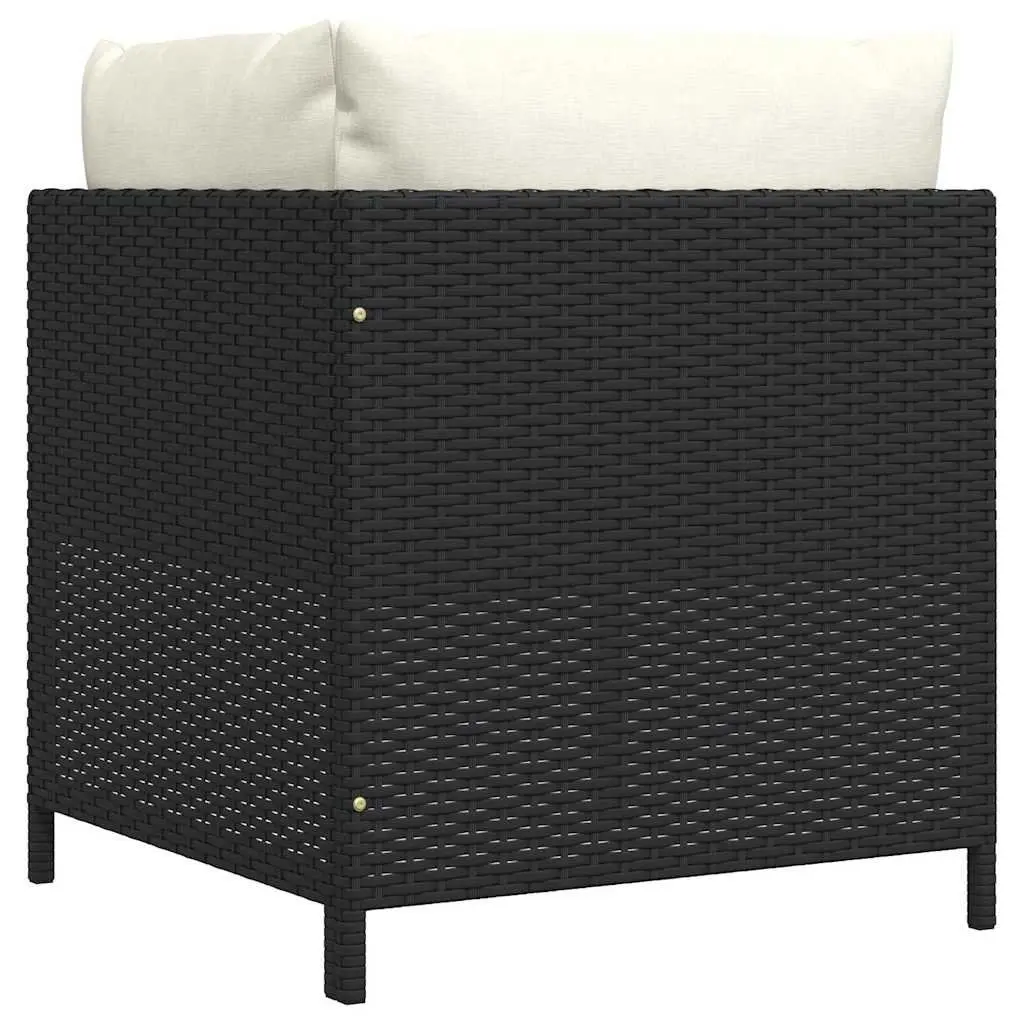 Outdoor Sectional Corner Sofa with Cushions Black PE Rattan Garden Lounge Seat