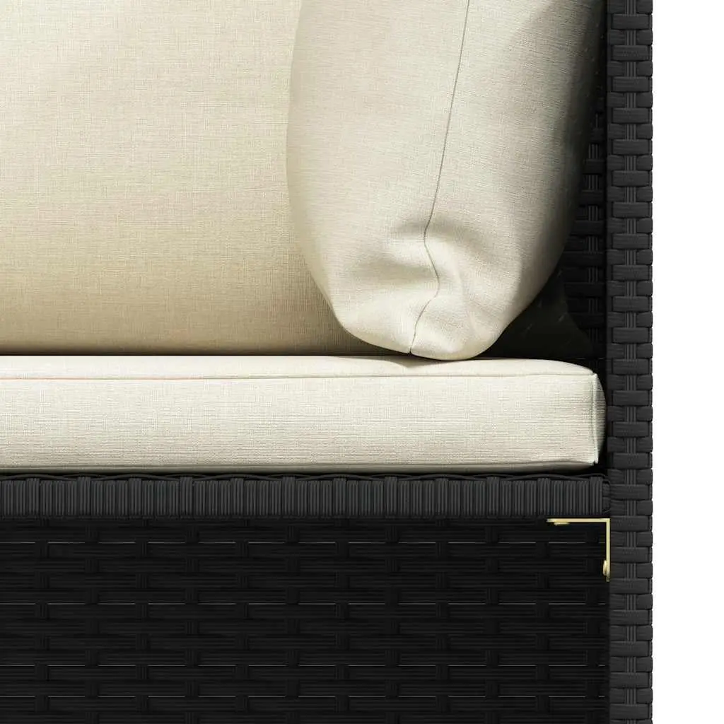 4-Piece Black Sectional Sofa Set for Outdoor Areas