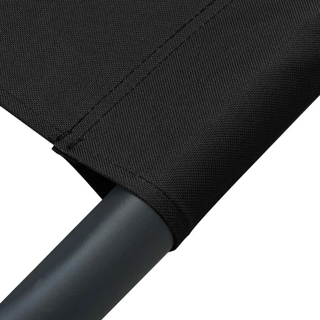 Outdoor Lounge Bed Weather-Resistant Oxford Fabric Double Canopy Black
