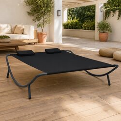 Practical Outdoor Lounge Bed for Gardens and Patios in Black