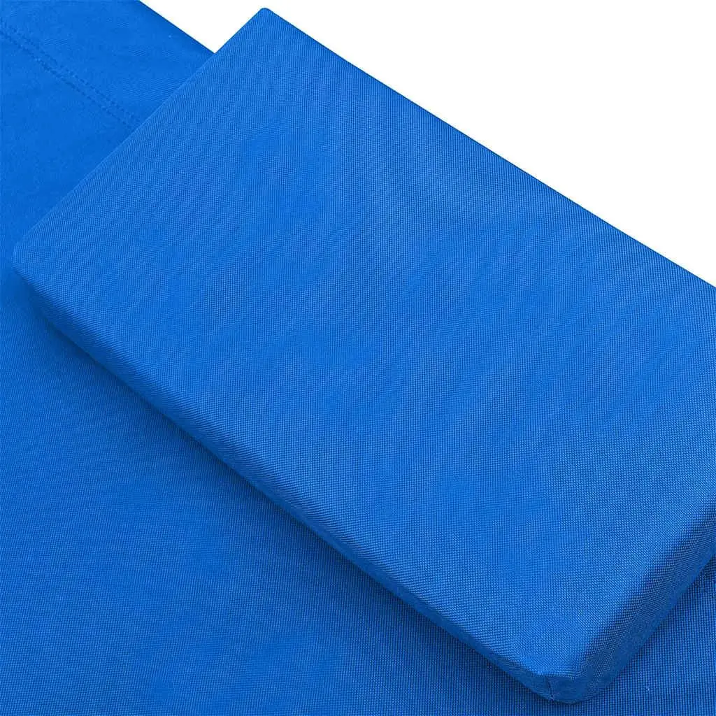 Outdoor Lounge Bed Oxford Fabric Blue Garden Patio Sun Bed with Pillows