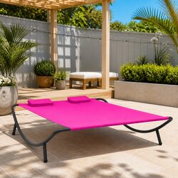 Practical Pink Lounge Bed for Outdoor Relaxation
