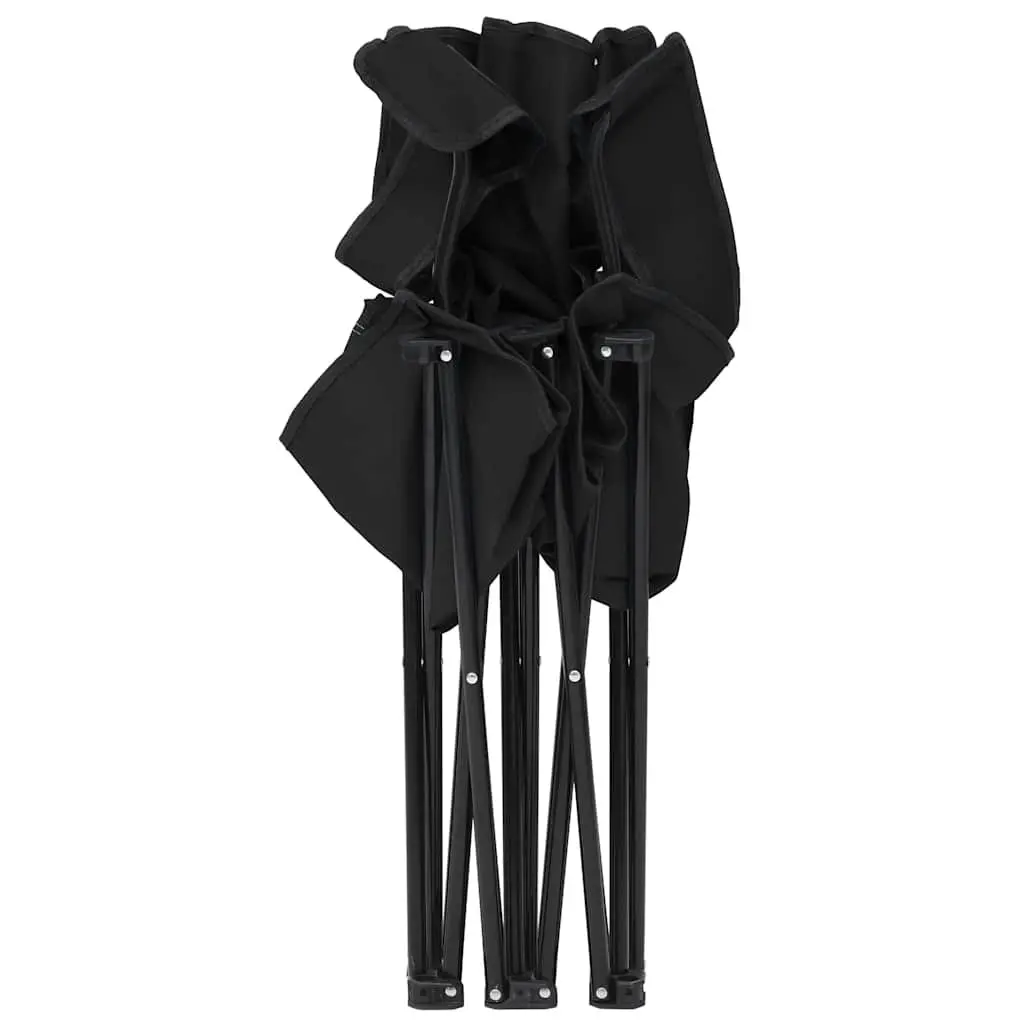 2-Seater Foldable Camping Chair Steel Frame Water-Repellent Oxford Fabric Black