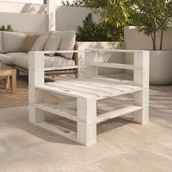 Perfect Addition: White Garden Pallet Corner Sofa