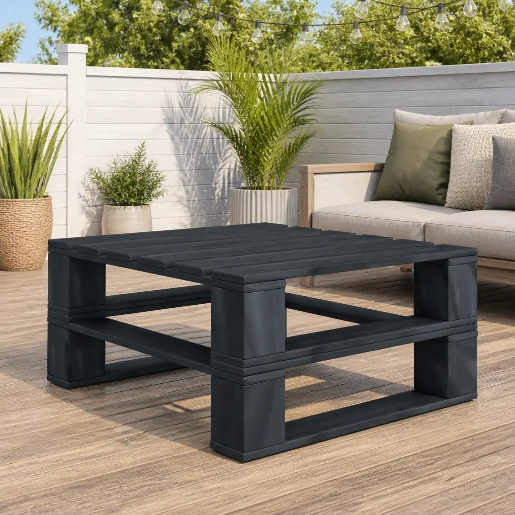 Wooden Pallet Table Grey Pinewood Outdoor Furniture