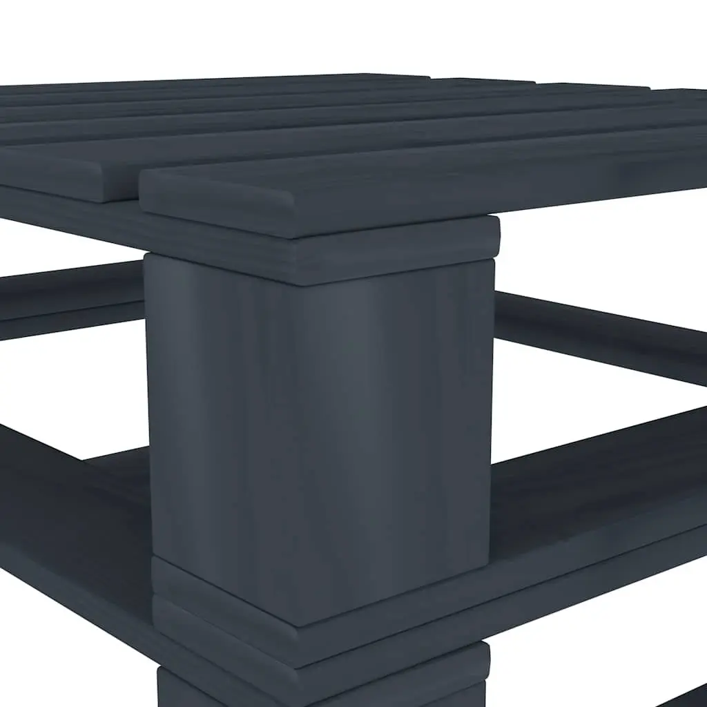 Outdoor Pallet Tables Pinewood 2 Pieces Grey Garden Patio Furniture Set Durable