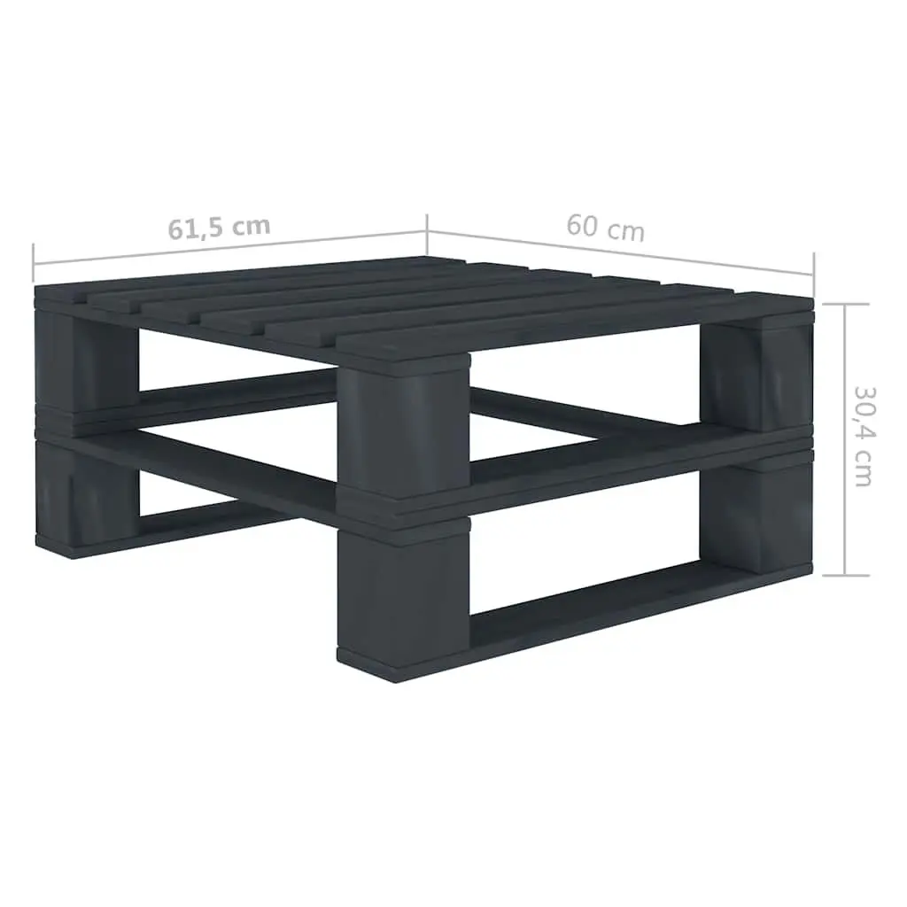 Outdoor Pallet Tables Pinewood 2 Pieces Grey Garden Patio Furniture Set Durable