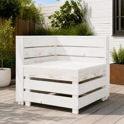 Versatile White Wood Corner Sofa for Any Outdoor Setting