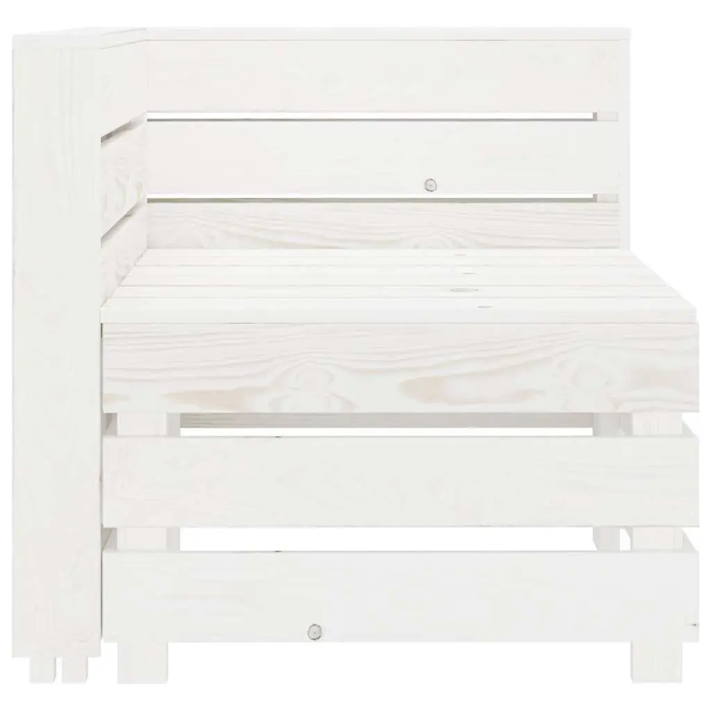 Garden Pallet Corner Sofa White Wood Outdoor Patio Rustic Seating Furniture