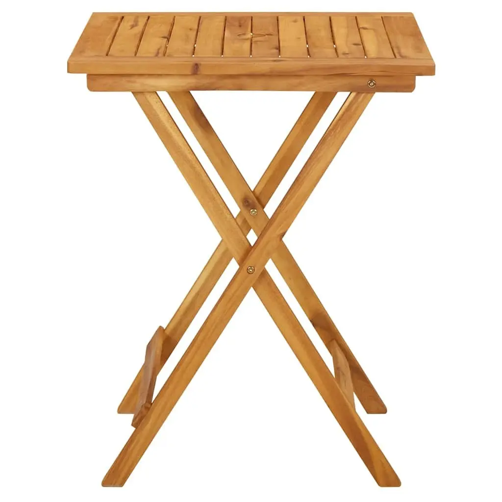 Acacia Wood Folding Table 60x60x75 cm Brown Outdoor Patio Dining Furniture Weather Resistant Easy Clean