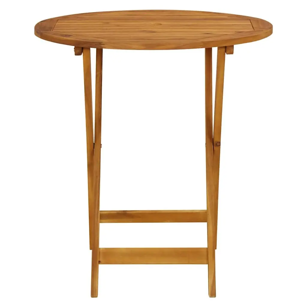 Folding Garden Table Solid Acacia Wood 70cm Brown Slatted