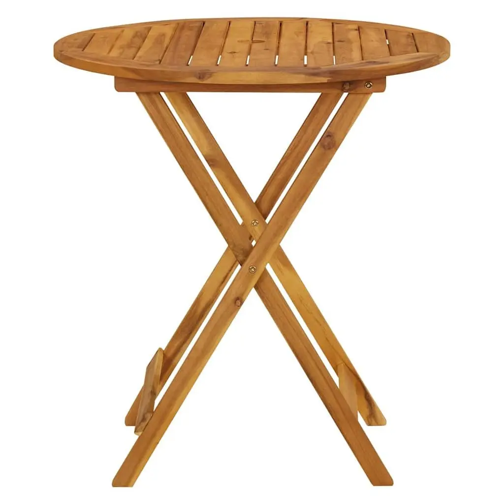 Folding Garden Table Solid Acacia Wood 70cm Brown Slatted