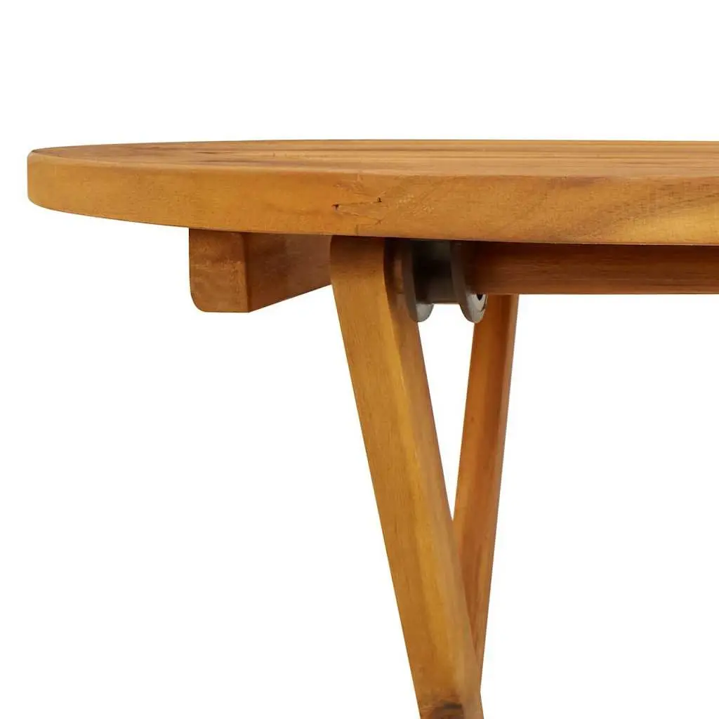 Folding Garden Table Solid Acacia Wood 70cm Brown Slatted