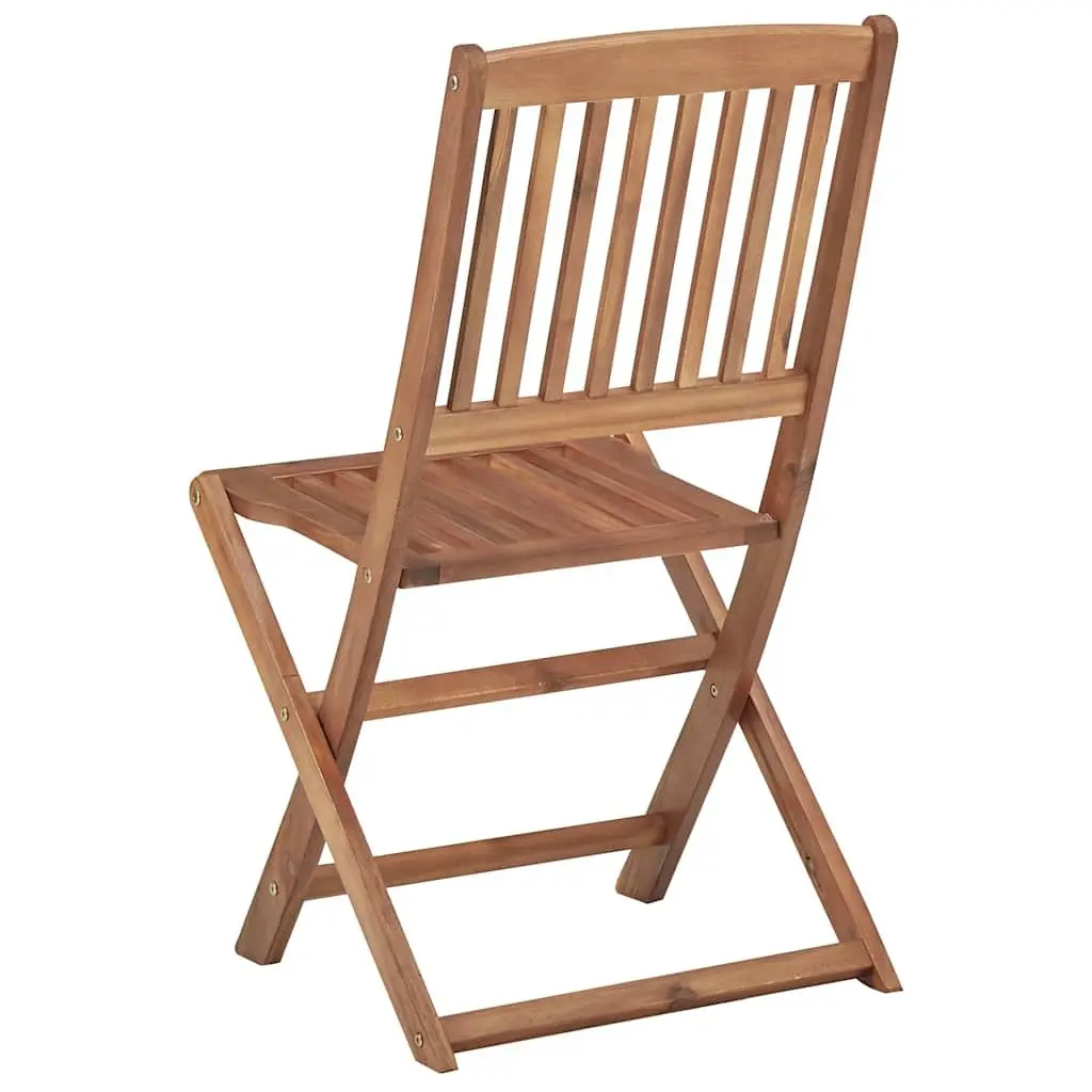Folding Outdoor Chairs Solid Acacia Wood Brown 2 Piece
